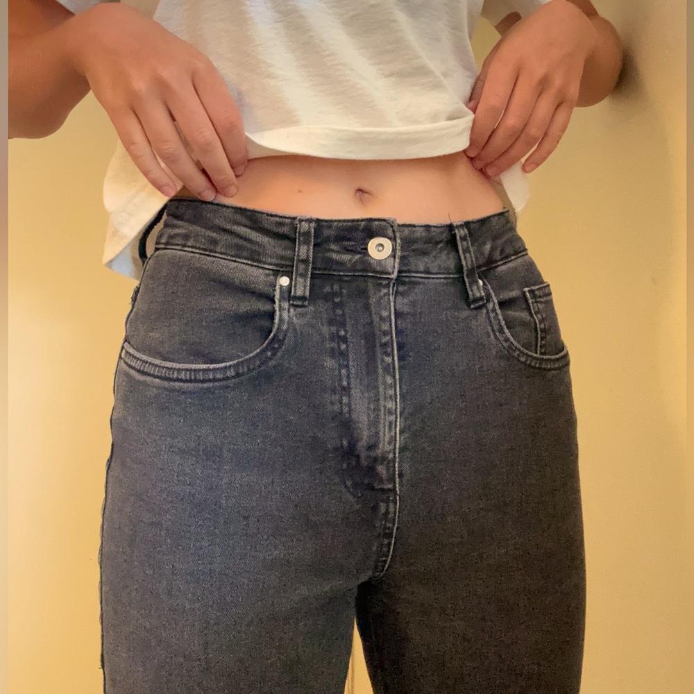 CottonOn Black High Rise Straight Jeans